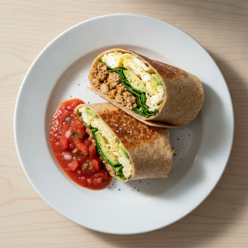Loaded High-Protein Breakfast Burrito with Fresh Salsa