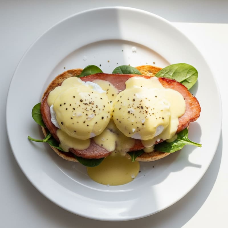 Eggs Benedict with Seared Ham