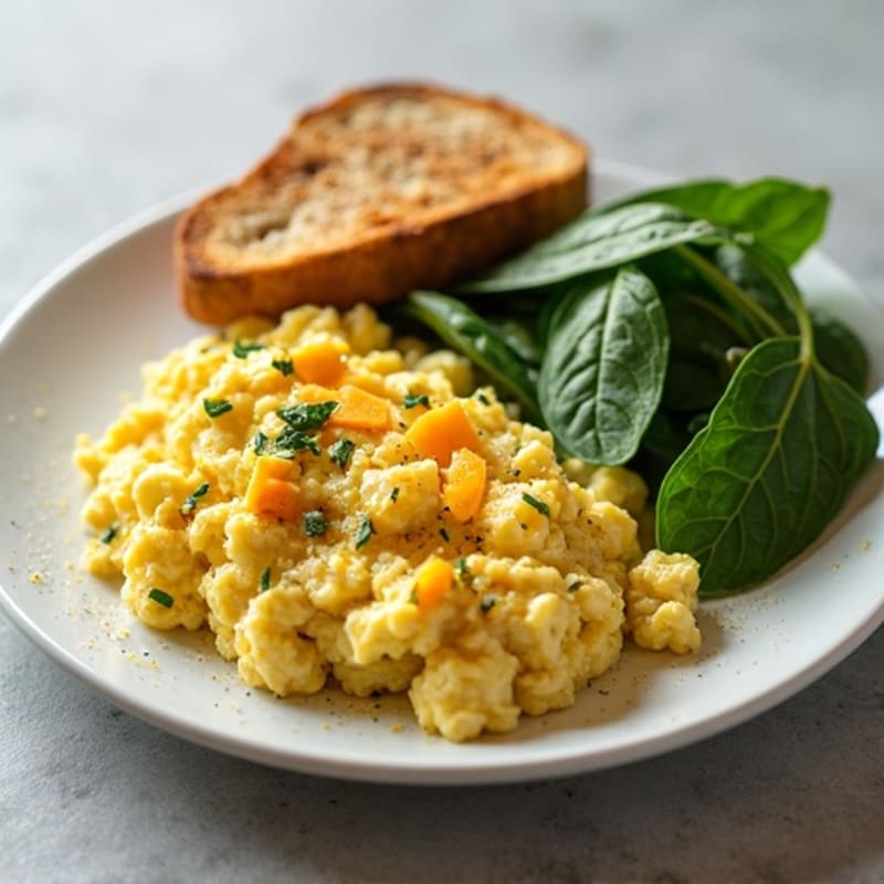 Egg White Scramble with Turkey Sausage and Spinach