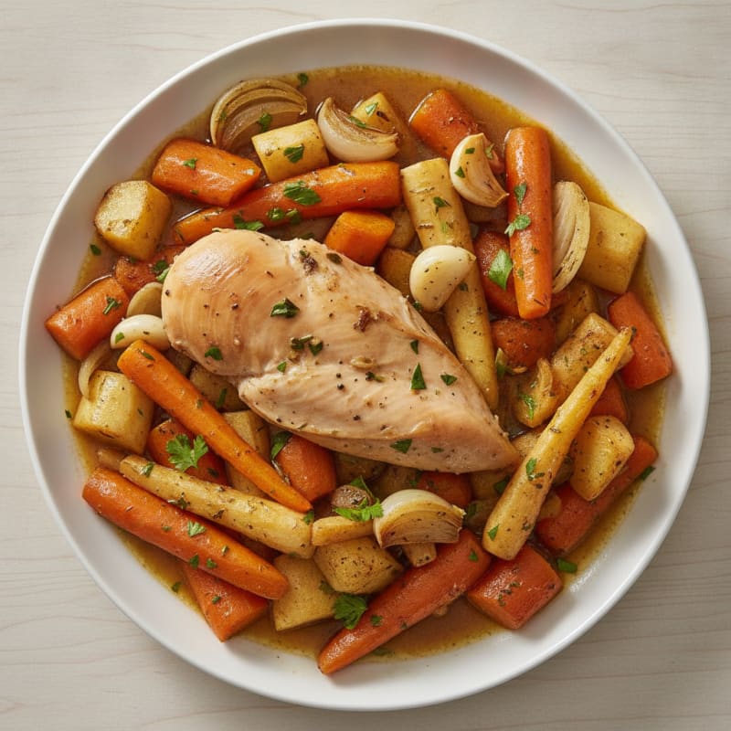 Slow Cooker Chicken and Root Vegetables