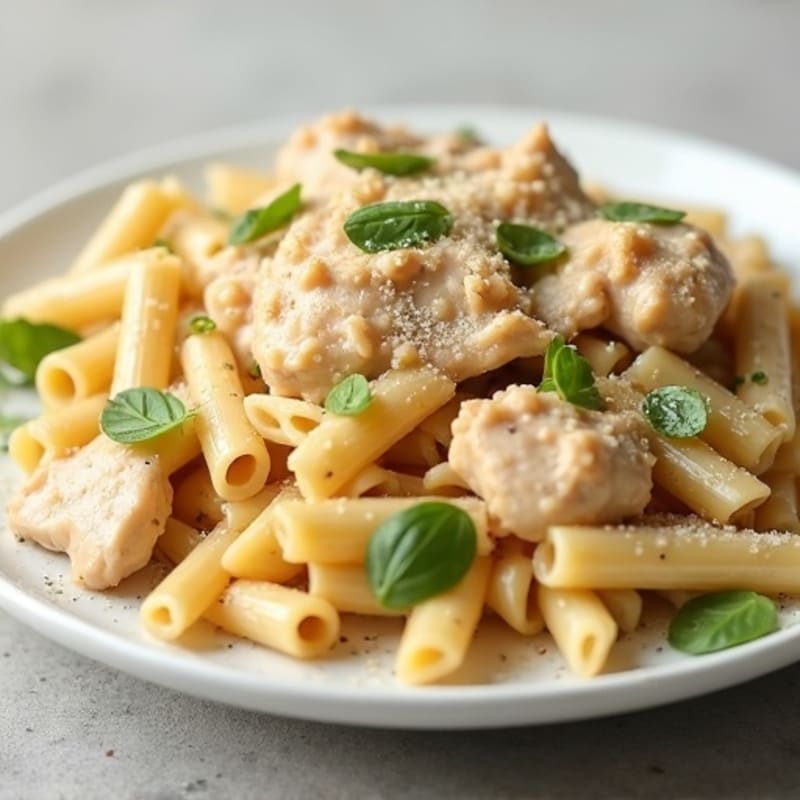 Light Creamy Chicken Alfredo Pasta