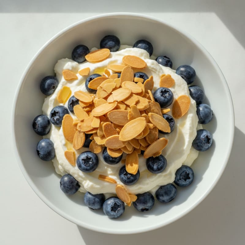 Vanilla Protein Greek Yogurt Parfait with Almonds
