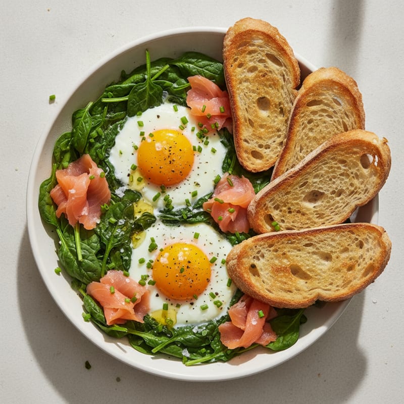 Baked Eggs with Sourdough Toast