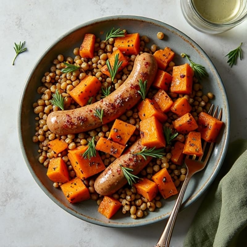 Herb-Roasted Sausage and Sweet Potato Sheet Pan Dinner
