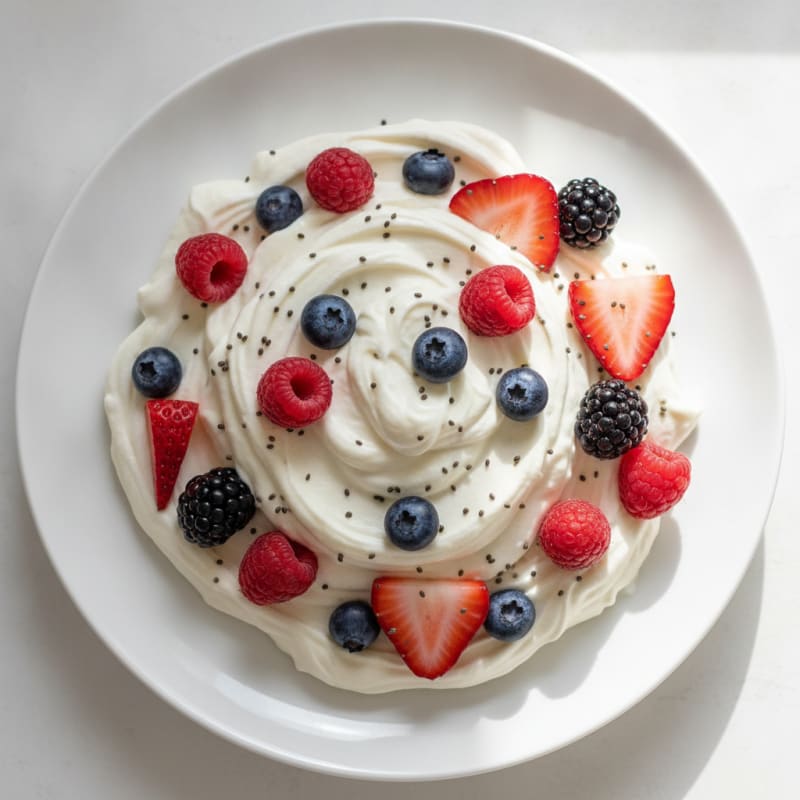 Silky Greek Yogurt Protein Pudding with Mixed Berries