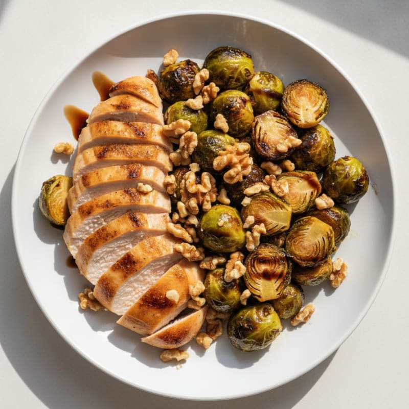 Balsamic-Glazed Brussels Sprouts with Toasted Walnuts