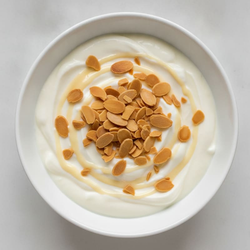 Silky Vanilla Protein Yogurt with Almonds
