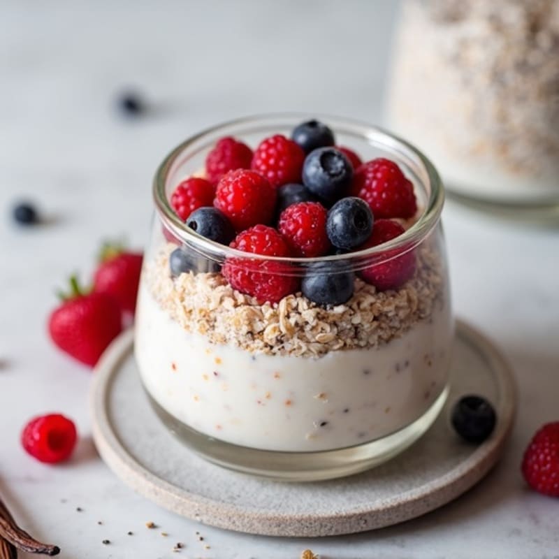 Vanilla-Berry Protein Overnight Oats