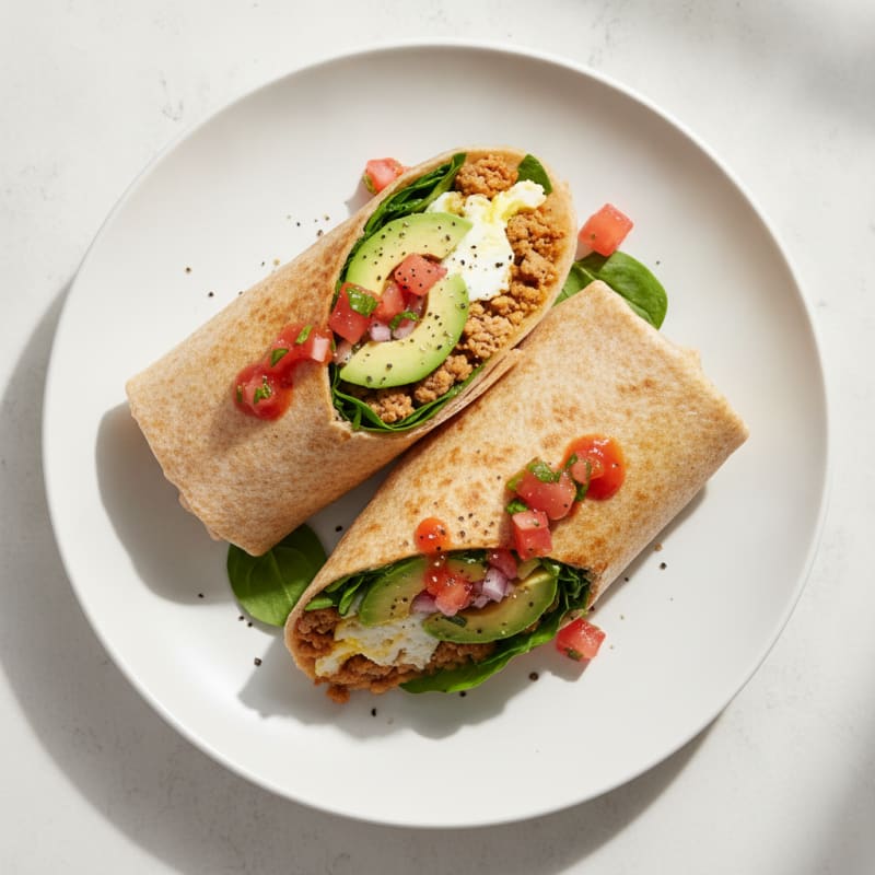 Loaded Breakfast Burrito with Salsa
