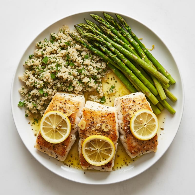 Lemon Herb Baked Cod with Asparagus