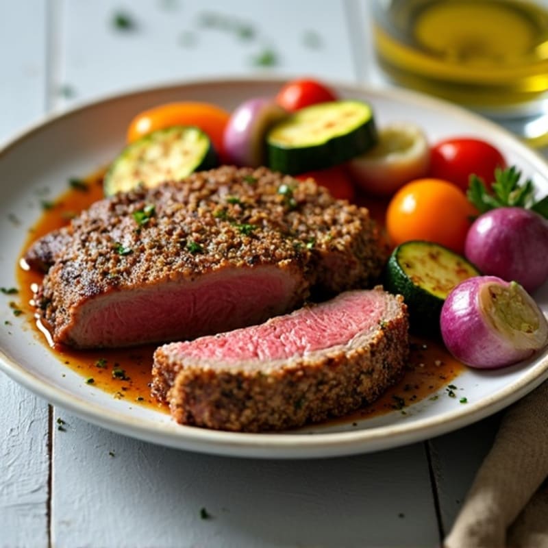 Garlic-Herb Crusted Tri-Tip with Roasted Vegetables