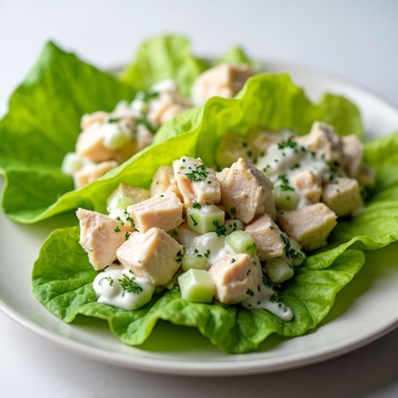 Creamy Dill Chicken Salad Lettuce Wraps