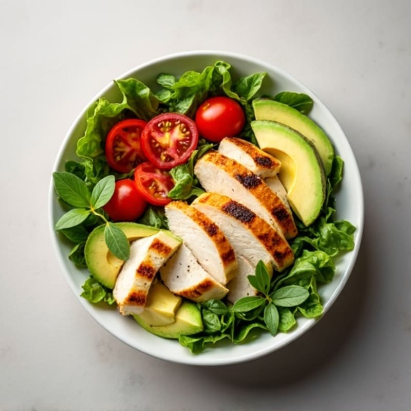 Crisp Avocado and Grilled Chicken Salad Bowl