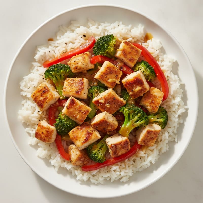 Ginger-Garlic Chicken and Jasmine Rice Bowl