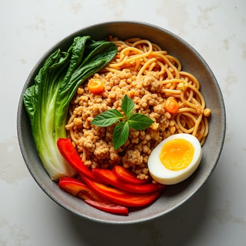 Spicy Peanut Lean Ground Pork Noodles