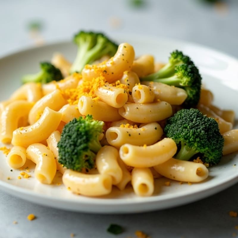 Creamy Healthy Baked Mac and Cheese with Roasted Broccoli
