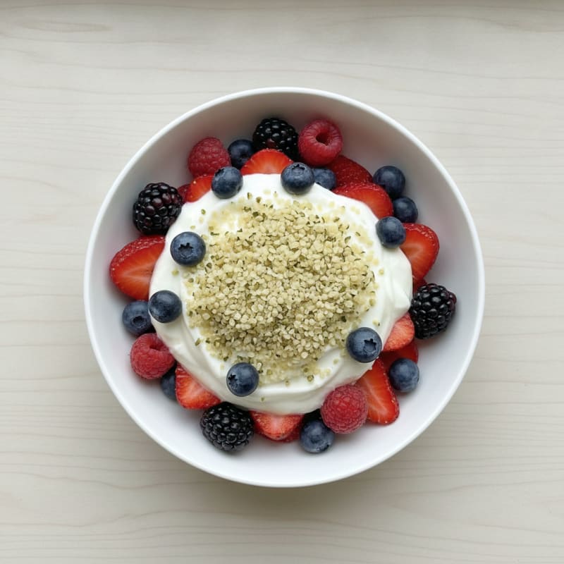 Vanilla Greek Yogurt Protein Parfait with Mixed Berries