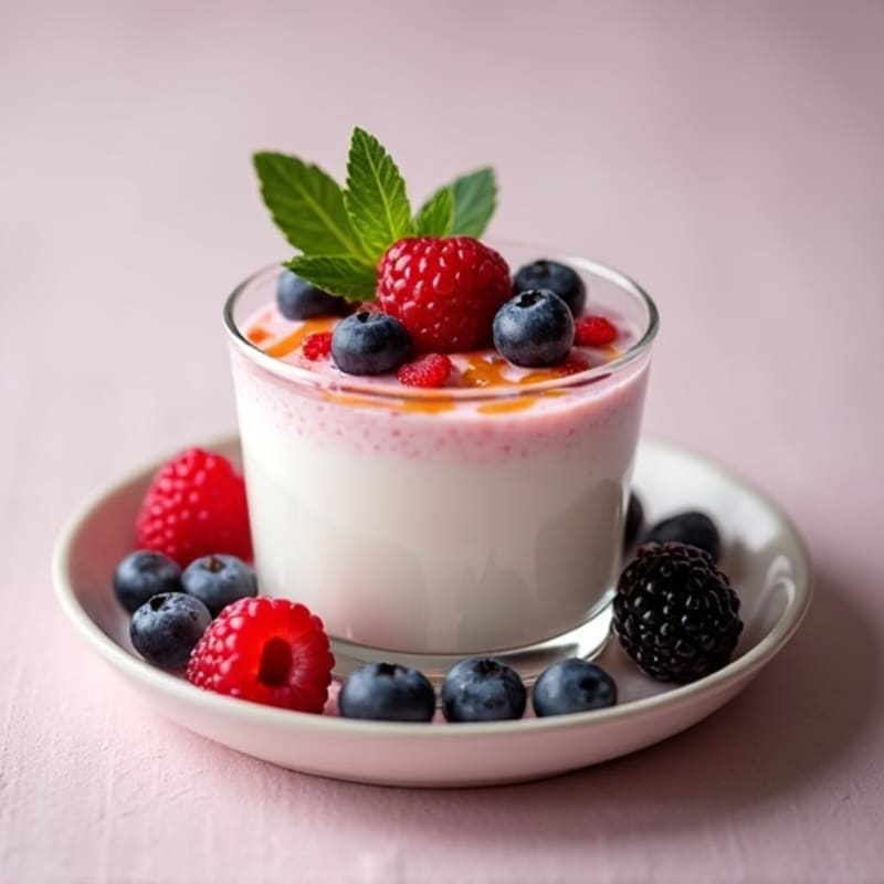 Greek Yogurt Protein Mousse with Mixed Berries