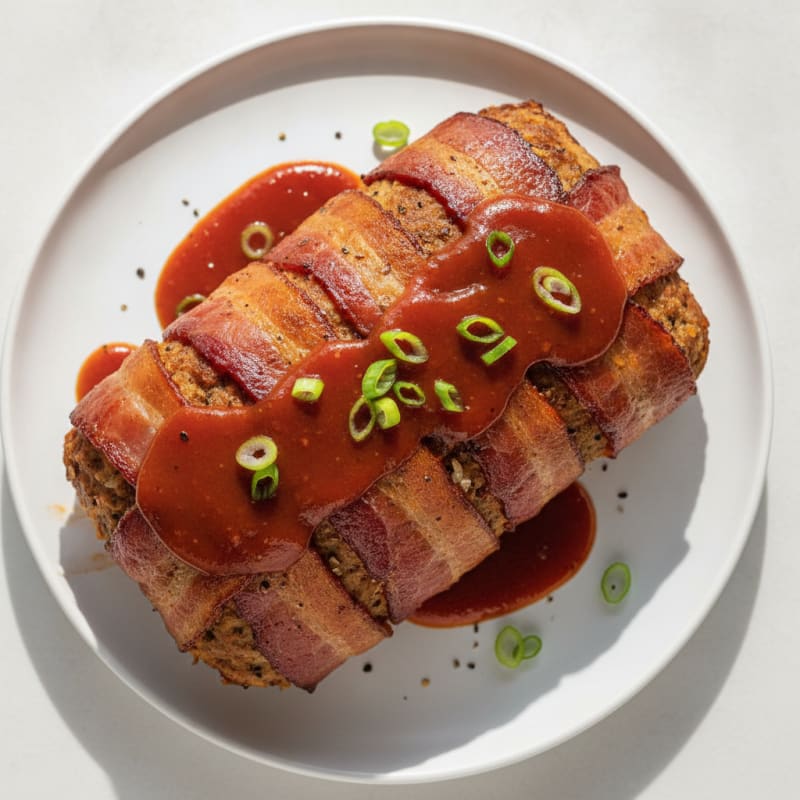 BBQ Bacon-Wrapped Meatloaf with Glaze