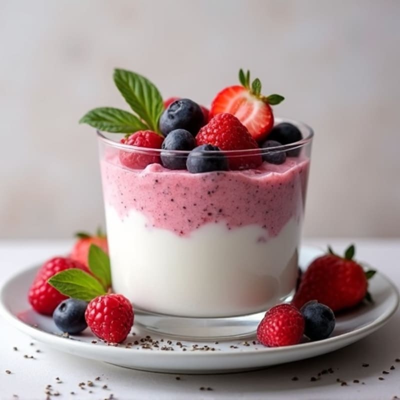 Silky Greek Yogurt Protein Pudding with Fresh Berries