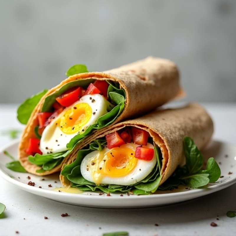 Crispy Turkey Bacon and Egg White Breakfast Wrap with Spinach
