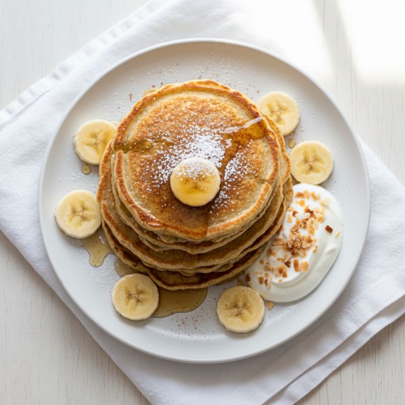 Fluffy Golden Banana Oat Pancakes
