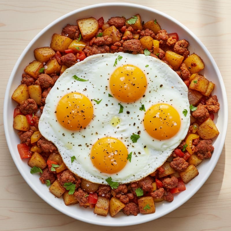 Chorizo and Egg Skillet with Roasted Potatoes