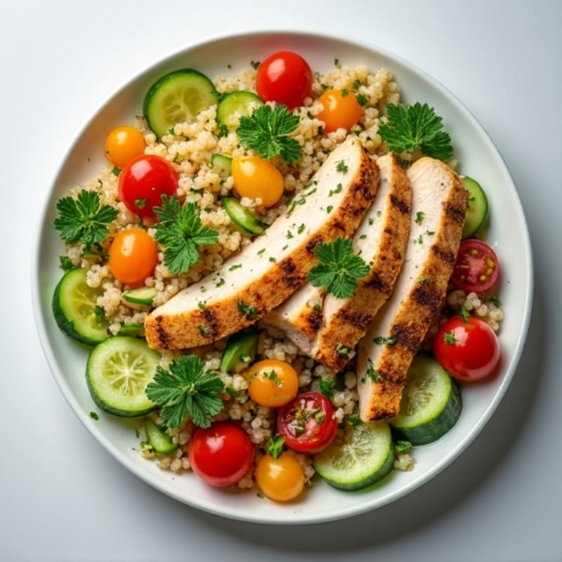 Quinoa Salad with Grilled Chicken and Fresh Herbs