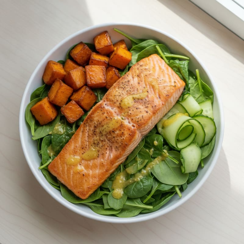 Salmon and Sweet Potato Protein Bowl