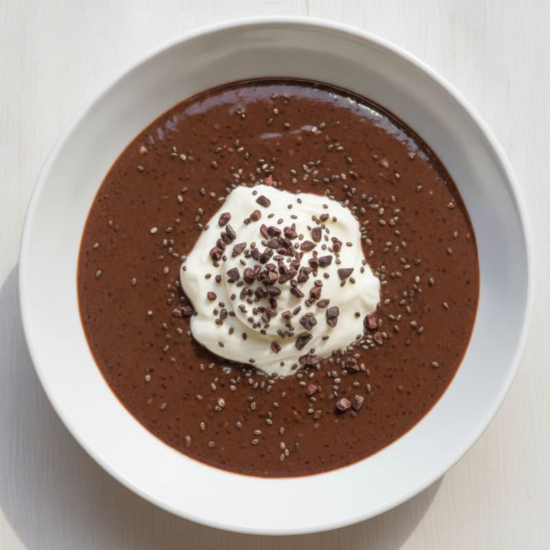 Silky Chocolate Protein Pudding with Chia Seeds