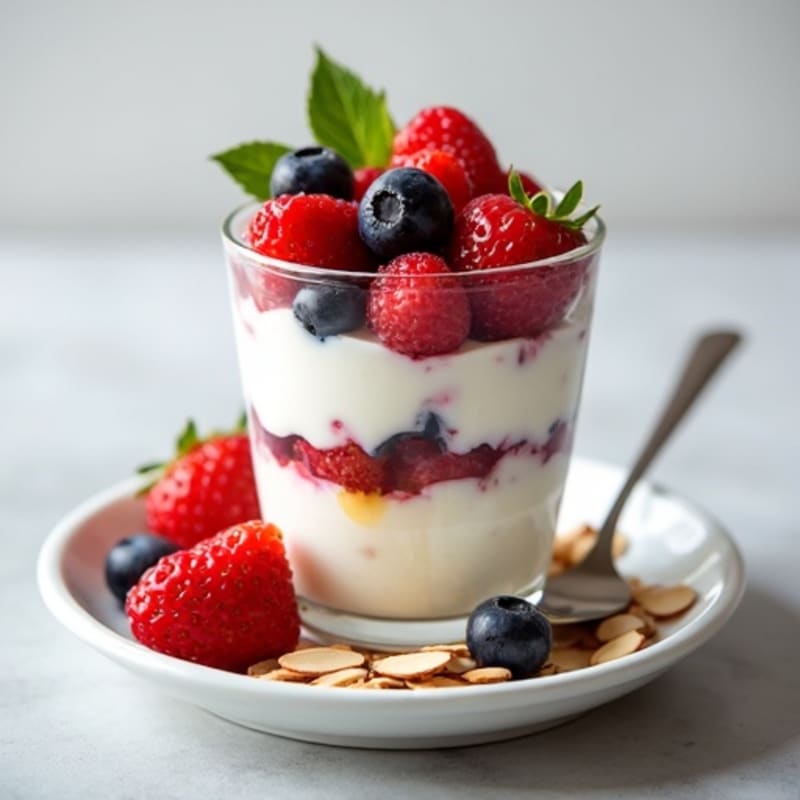 Greek Yogurt Protein Parfait with Mixed Berries