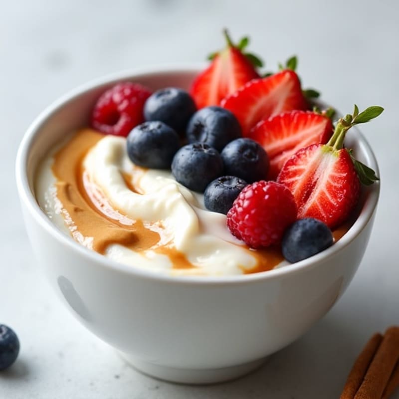 Creamy Greek Yogurt Protein Bowl with Almond Butter and Berries