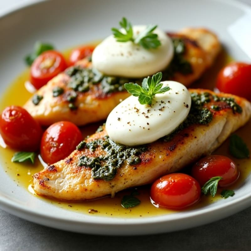 Sheet Pan Pesto Chicken with Roasted Tomatoes and Fresh Mozzarella