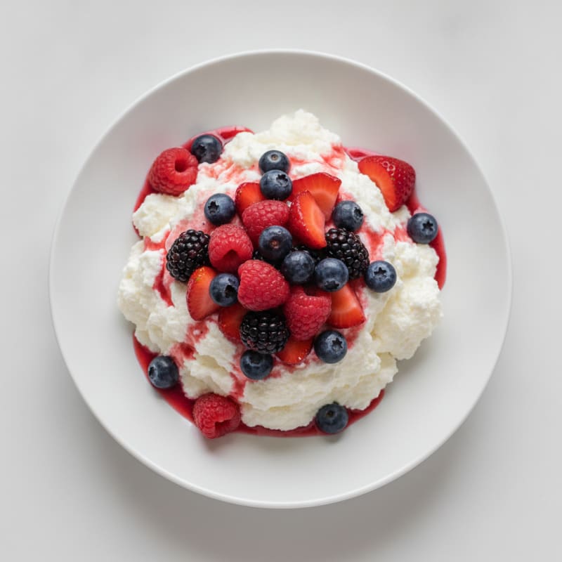 Silky Greek Yogurt Protein Mousse with Mixed Berries