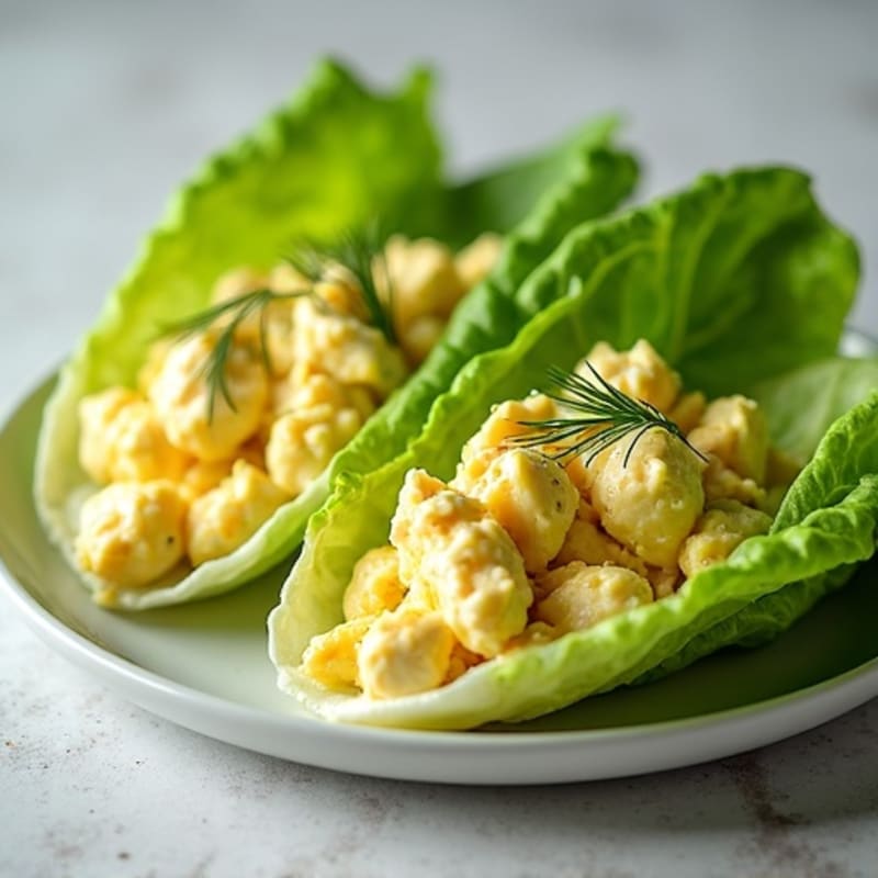 Creamy Dill Egg Salad Lettuce Wraps