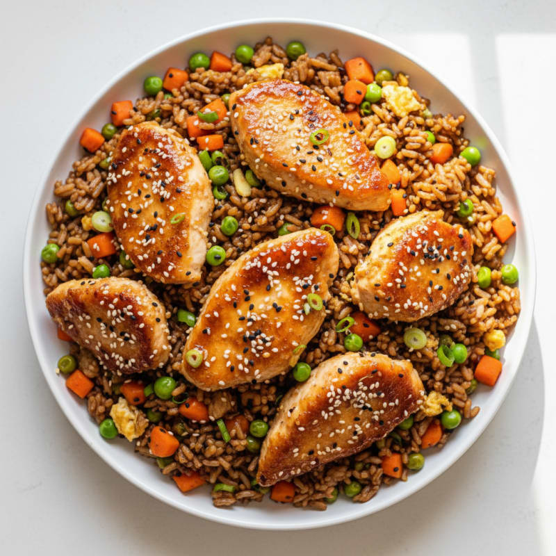 Crispy Sesame Chicken Fried Rice