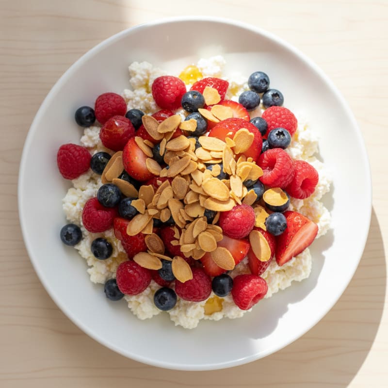 Cottage Cheese Berry Bowl with Toasted Almonds