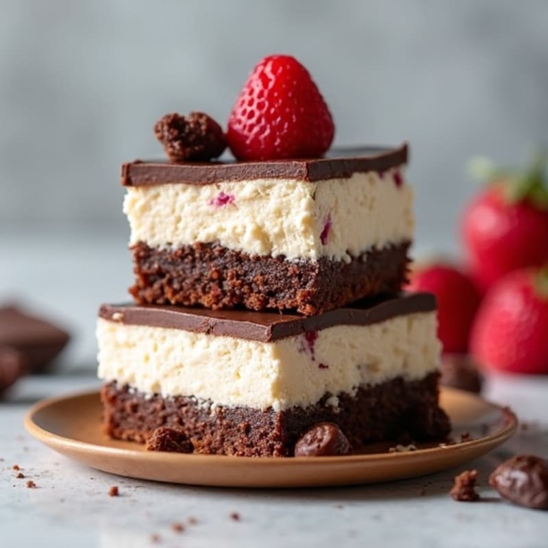 Protein-Rich Dark Chocolate Greek Yogurt Cheesecake Squares