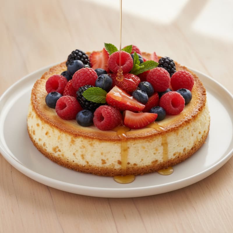 Greek Yogurt Protein Cheesecake with Fresh Berries