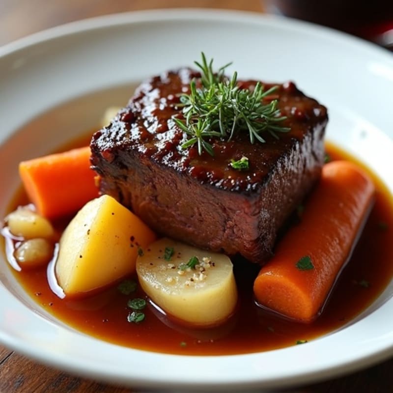 Red Wine Braised Short Ribs with Root Vegetables