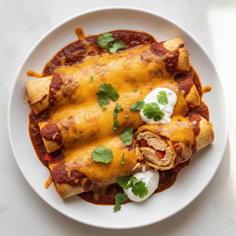 Chicken Enchiladas with Ancho Chili Sauce