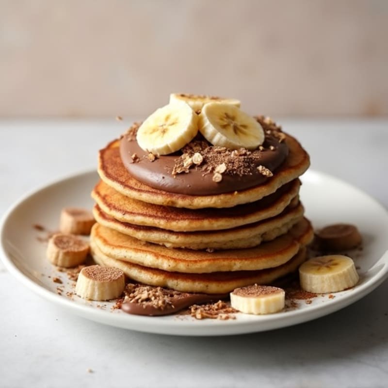 Banana Protein Pancake Stack with Creamy Chocolate Hazelnut Filling