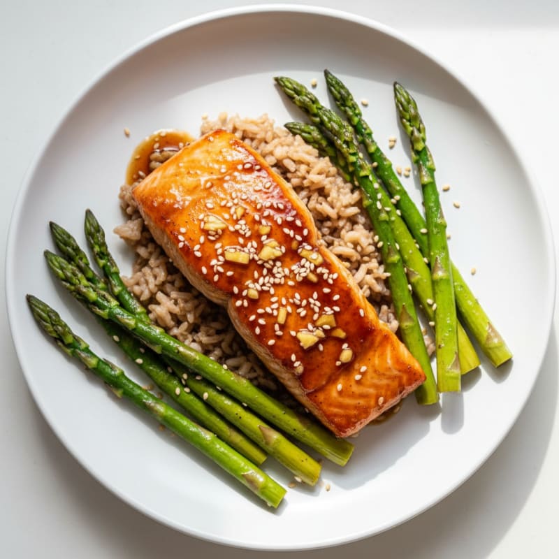 Teriyaki Glazed Salmon with Roasted Asparagus
