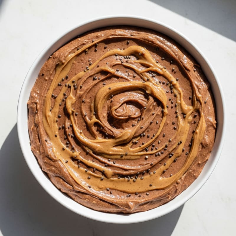 Silky Chocolate Protein Pudding with Peanut Butter Swirl