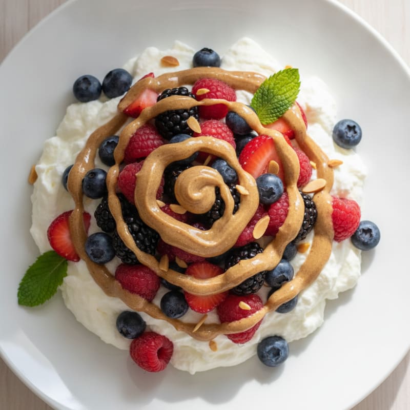 Silky Greek Yogurt Protein Mousse with Berries