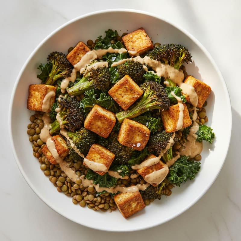 Roasted Vegetable Buddha Bowl with Tahini Drizzle