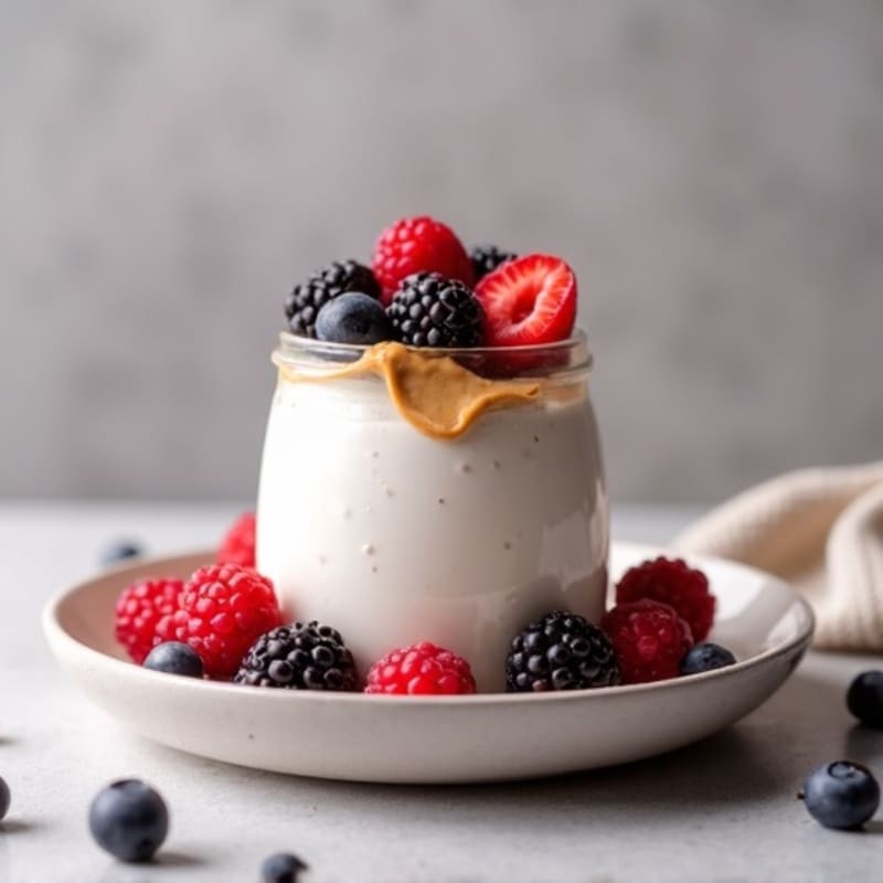 Greek Yogurt Protein Mousse with Mixed Berries