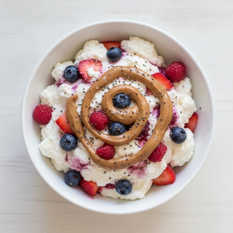 Greek Yogurt Protein Mousse with Mixed Berries