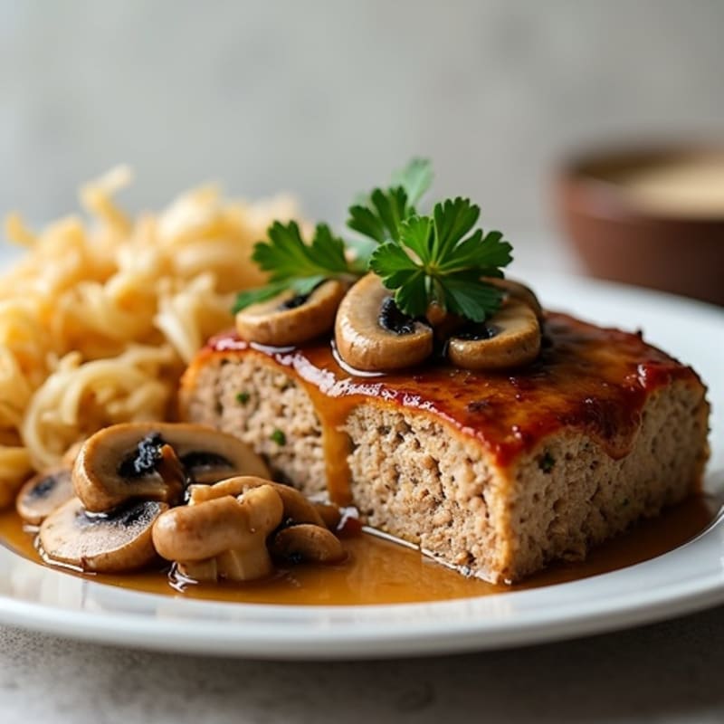 Savory Lean Meatloaf with Mushroom Gravy