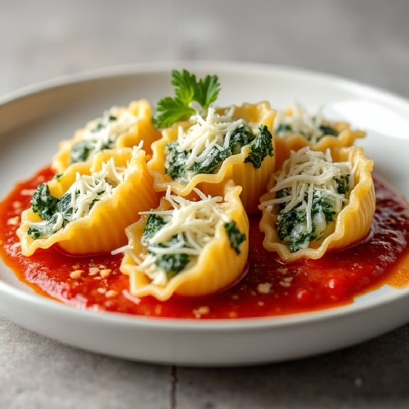 Creamy Ricotta-Spinach Stuffed Pasta Shells